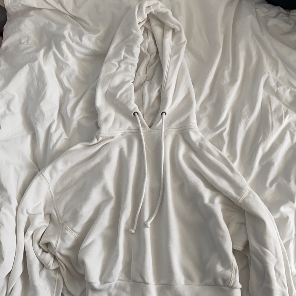 White Cropped Hoodie